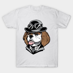 Cavalier King Charles Spaniel in Steampunk Outfit T-Shirt